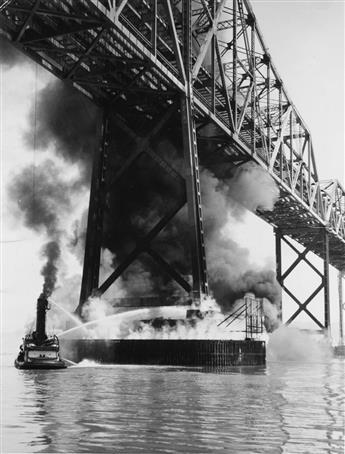 (BAY BRIDGE--OAKLAND, CALIFORNIA) A selection of approximately 85 photographs of the Bay Bridge under construction in Northern Californ